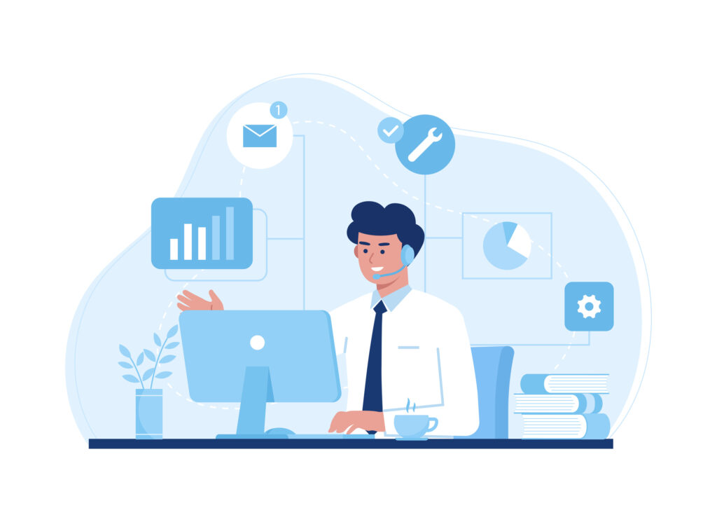 Professional consulting service trending concept flat illustration Professional consulting service trending concept flat illustration